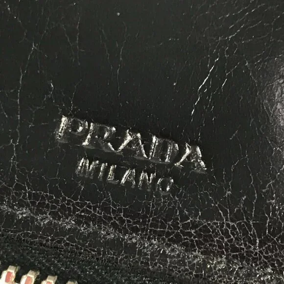 PRADA 2M1264 Skull skull Long wallet Zip Around Long Wallet Leather Black